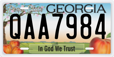 GA license plate QAA7984