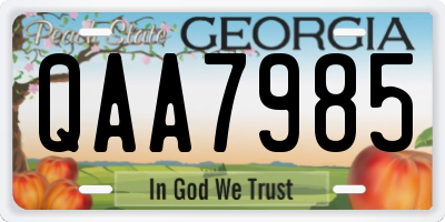 GA license plate QAA7985
