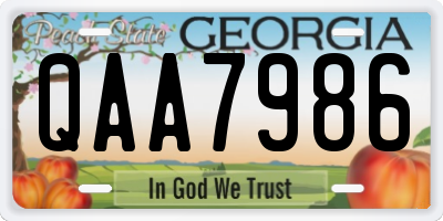 GA license plate QAA7986