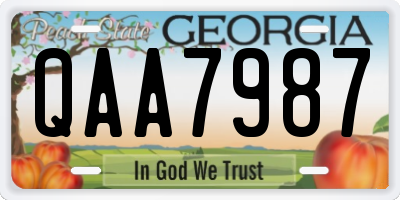 GA license plate QAA7987