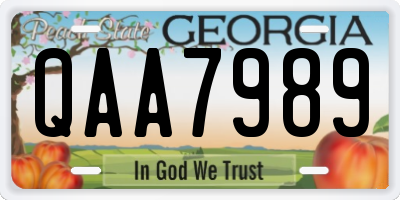 GA license plate QAA7989