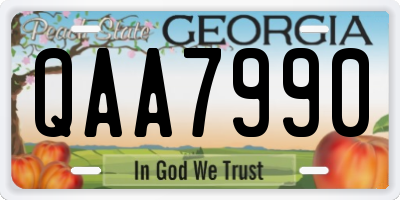 GA license plate QAA7990