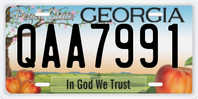 GA license plate QAA7991