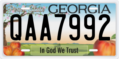GA license plate QAA7992