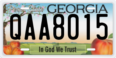 GA license plate QAA8015