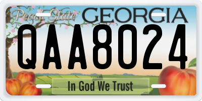 GA license plate QAA8024