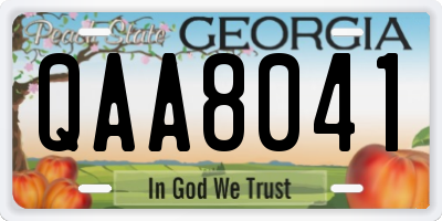 GA license plate QAA8041