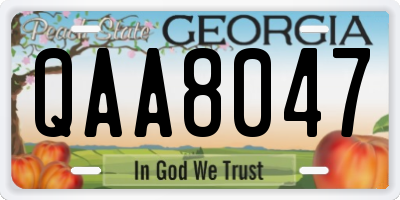 GA license plate QAA8047