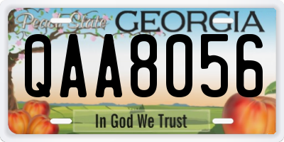 GA license plate QAA8056
