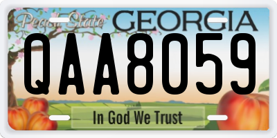 GA license plate QAA8059