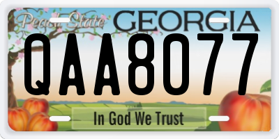 GA license plate QAA8077