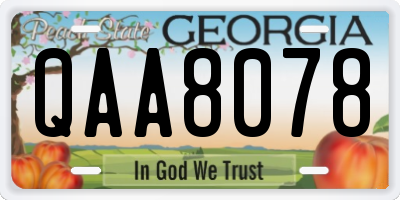 GA license plate QAA8078