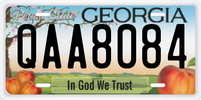 GA license plate QAA8084