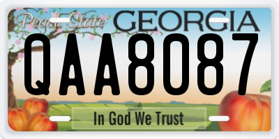 GA license plate QAA8087