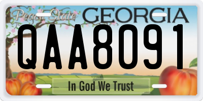 GA license plate QAA8091