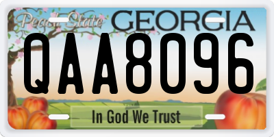 GA license plate QAA8096