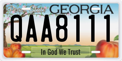 GA license plate QAA8111