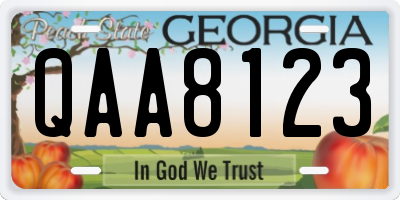 GA license plate QAA8123