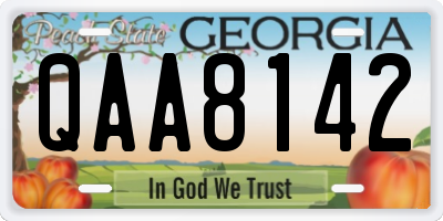 GA license plate QAA8142
