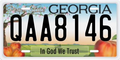 GA license plate QAA8146