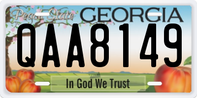 GA license plate QAA8149