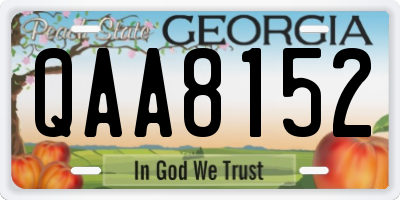 GA license plate QAA8152