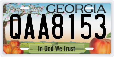 GA license plate QAA8153