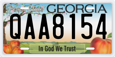 GA license plate QAA8154