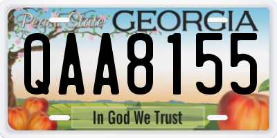 GA license plate QAA8155