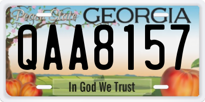 GA license plate QAA8157