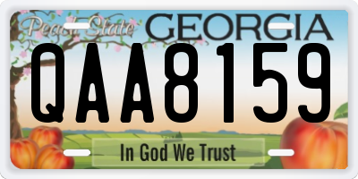 GA license plate QAA8159
