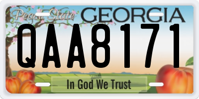 GA license plate QAA8171