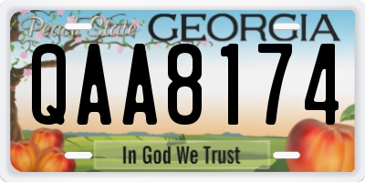 GA license plate QAA8174