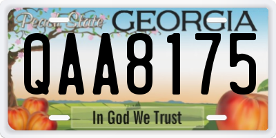 GA license plate QAA8175