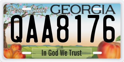 GA license plate QAA8176