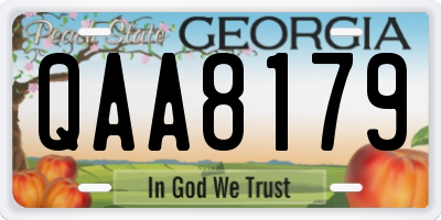 GA license plate QAA8179