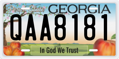 GA license plate QAA8181