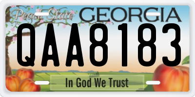 GA license plate QAA8183