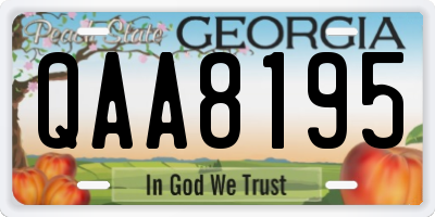 GA license plate QAA8195