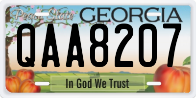 GA license plate QAA8207