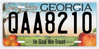GA license plate QAA8210