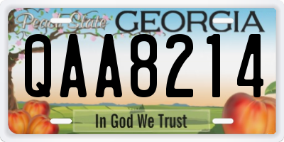 GA license plate QAA8214