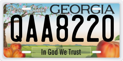 GA license plate QAA8220