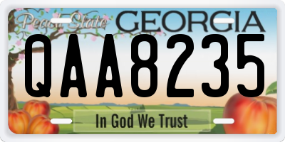 GA license plate QAA8235