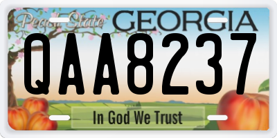 GA license plate QAA8237