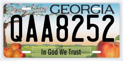 GA license plate QAA8252