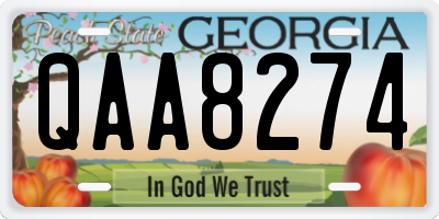 GA license plate QAA8274