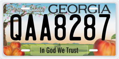 GA license plate QAA8287