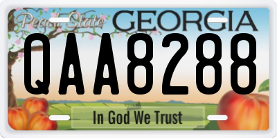 GA license plate QAA8288