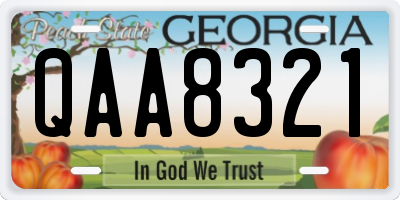 GA license plate QAA8321